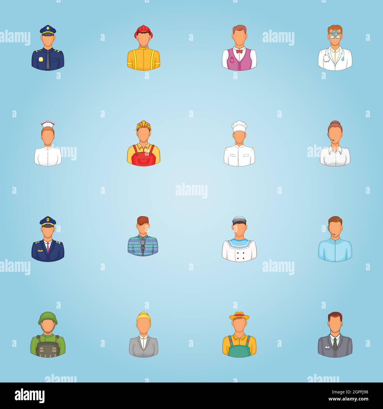 Profession icons set, cartoon style Stock Vector Image & Art - Alamy