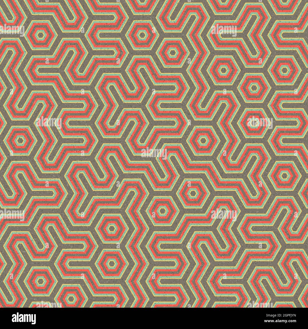 Computer-generated Hexagon Tile Connection art background design illustration Stock Vector