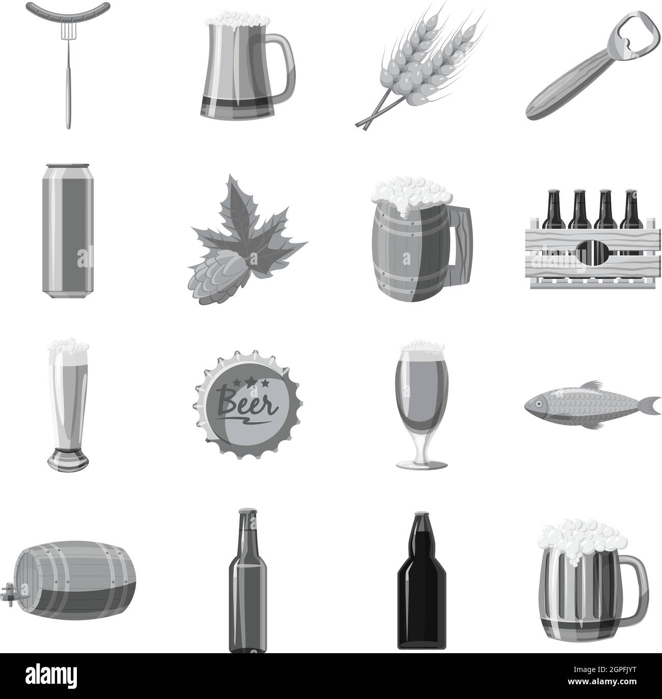 Beer icon, gray monochrome style Stock Vector