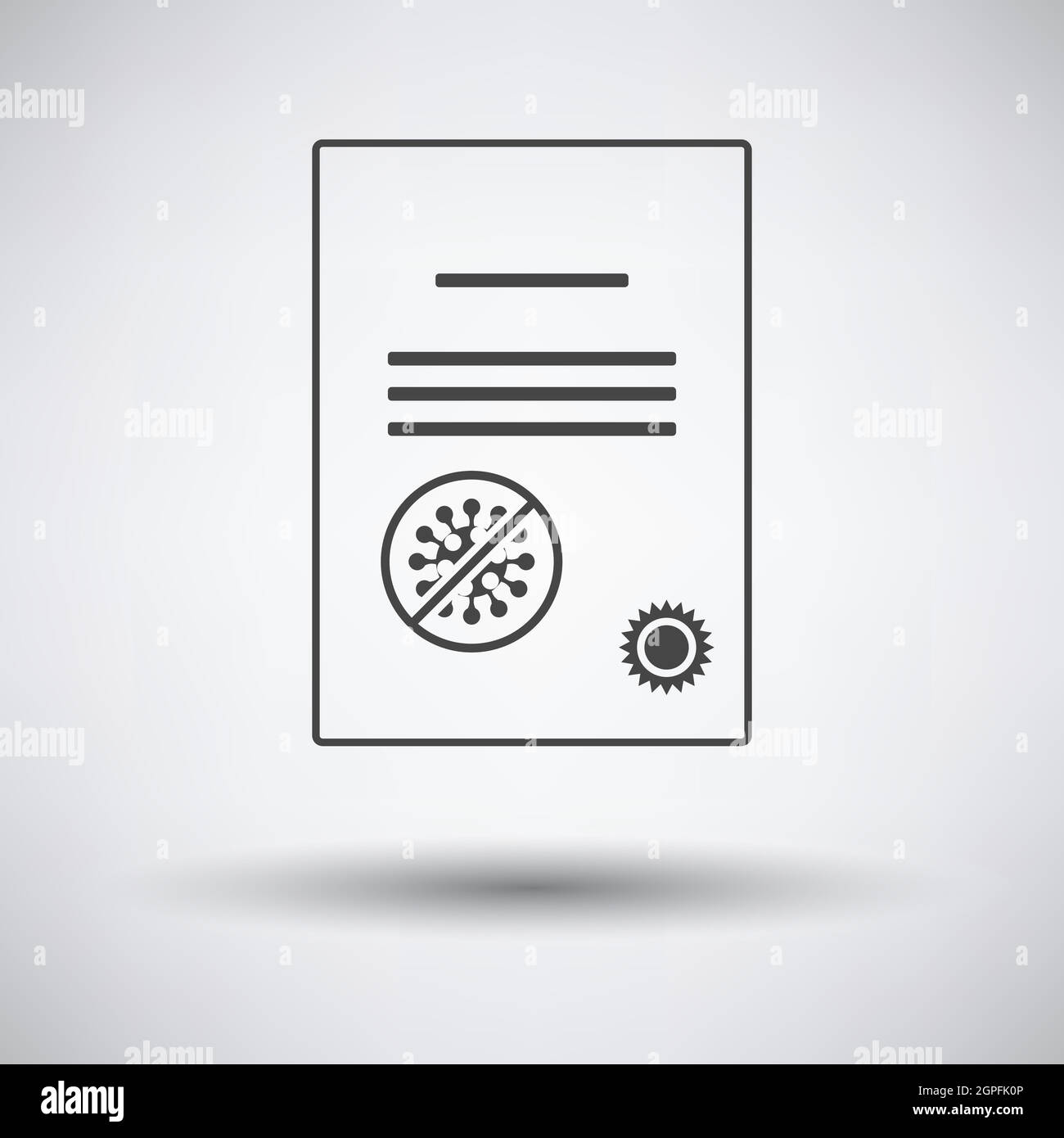 No Coronavirus Certificate Icon Stock Vector