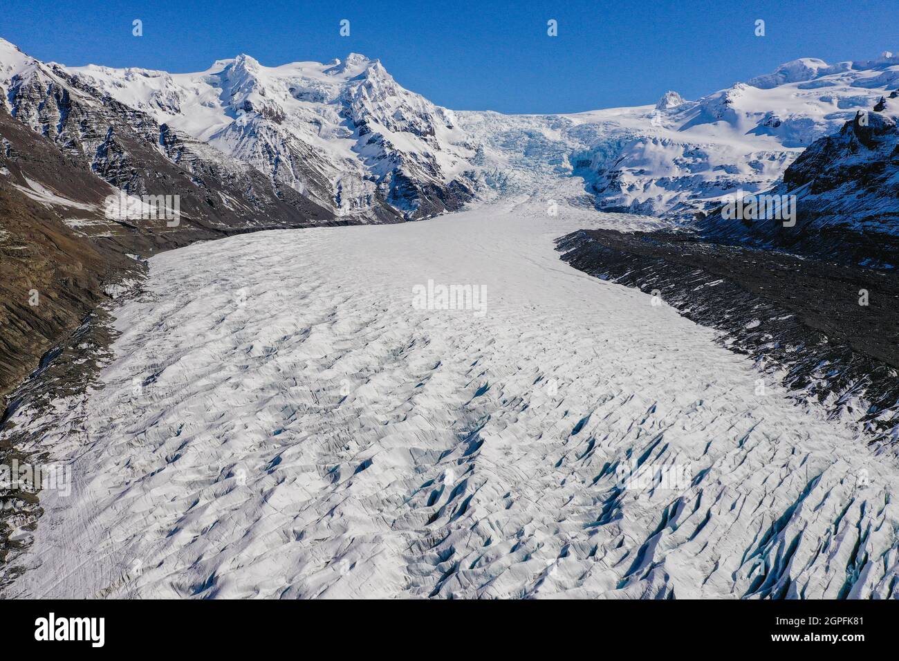 glacier textures from aerial view Stock Photo - Alamy