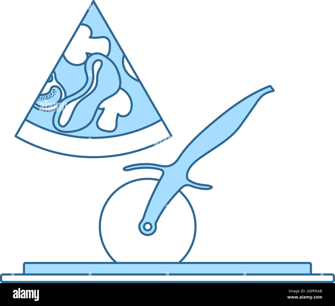 Pizza With Knife Icon Stock Vector