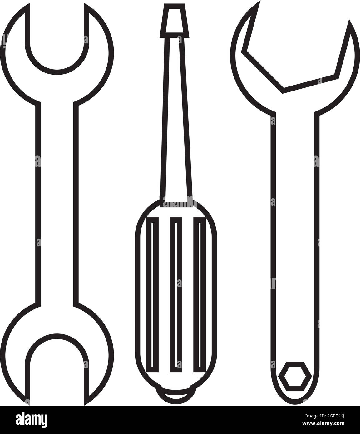 Screwdriver and wrench icon, outline style Stock Vector Image & Art Alamy