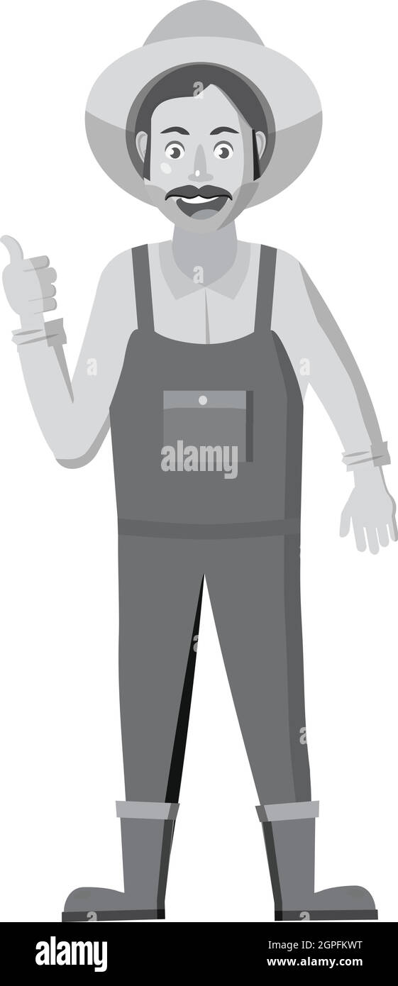 Farmer icon, gray monochrome style Stock Vector Image & Art - Alamy