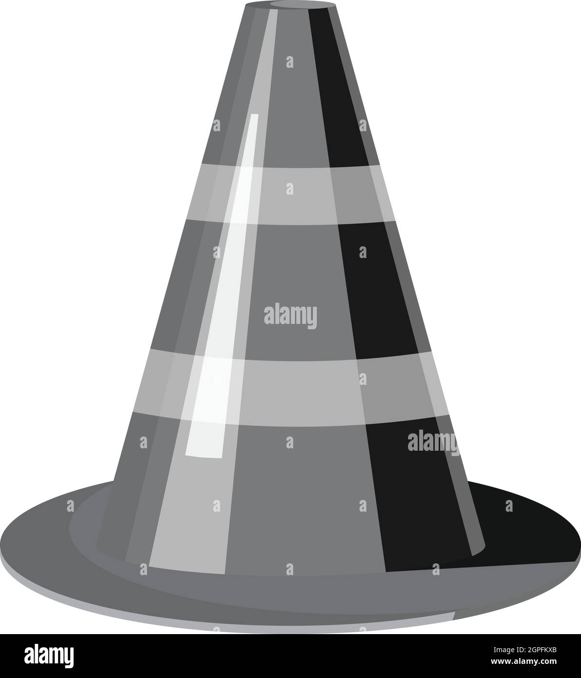 Traffic cone icon, gray monochrome style Stock Vector
