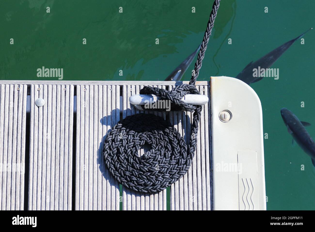 Swirled Curled Rope Boat Bow Line Nautical Tie Down Stock Photo Alamy