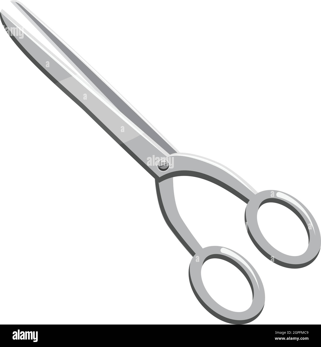 Hair cutting scissors icon, gray monochrome style Stock Vector