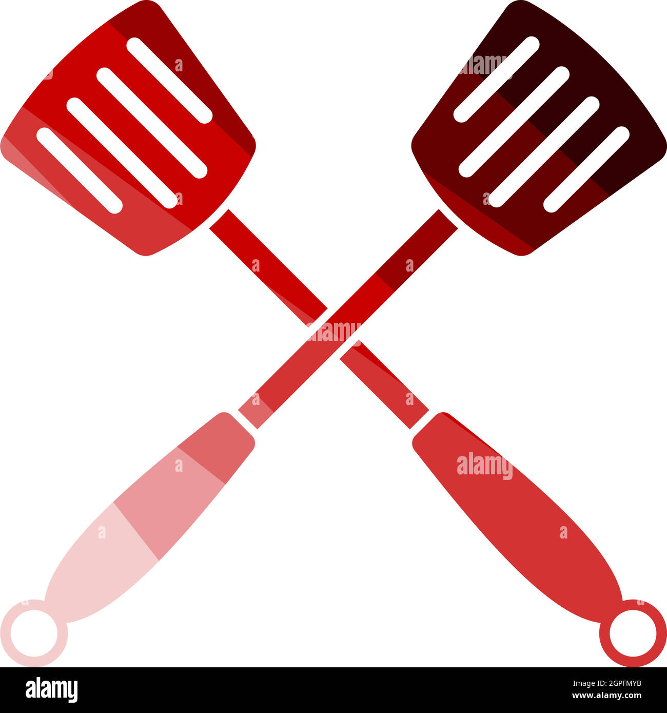 Crossed Frying Spatula Stock Vector