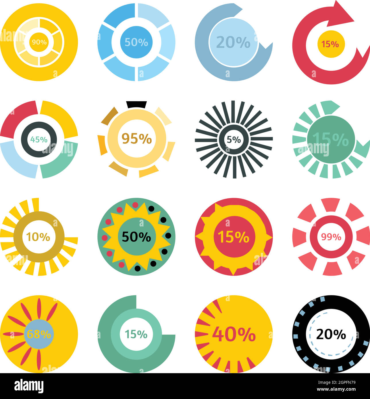 Download icon set colorful Cut Out Stock Images Pictures Alamy