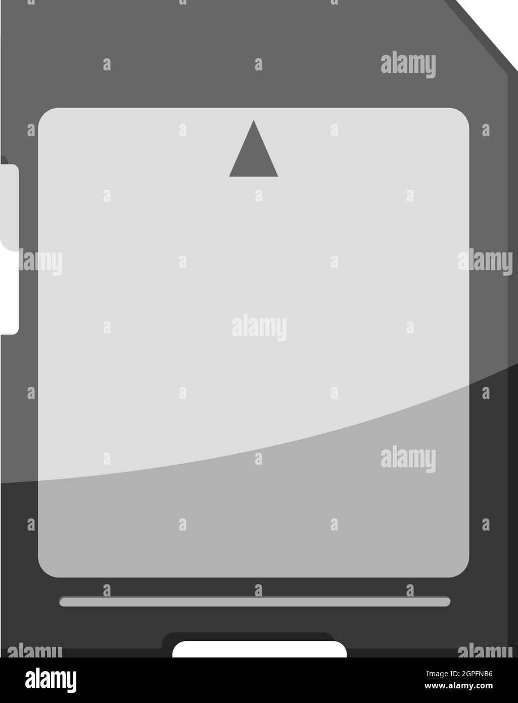 Memory card icon, gray monochrome style Stock Vector