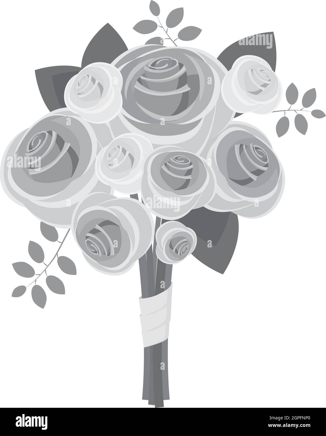 Wedding bouquet icon, gray monochrome style Stock Vector Image & Art ...
