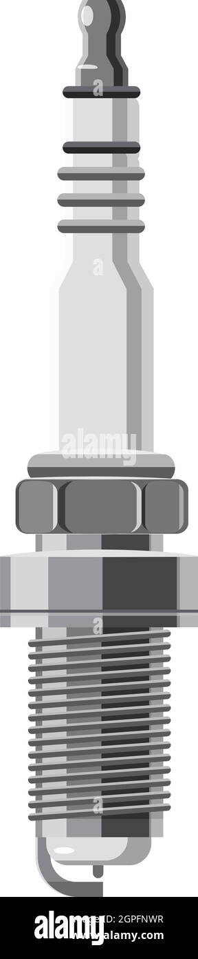 Spark plug icon, gray monochrome style Stock Vector