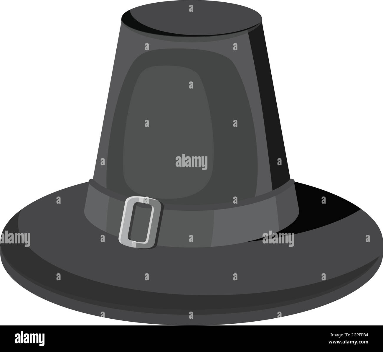 Pilgrim hat icon, gray monochrome style Stock Vector