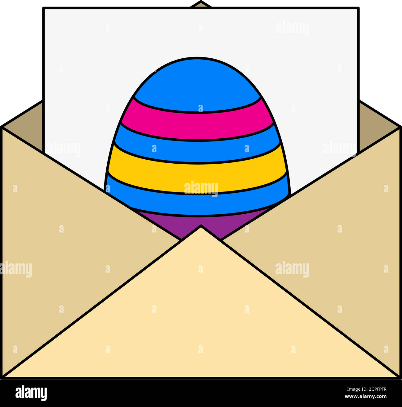 Envelop With Easter Egg Icon Stock Vector