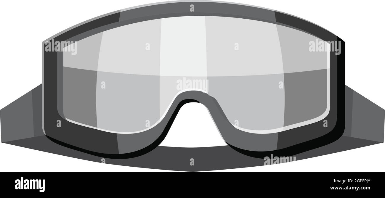 Military goggles icon, gray monochrome style Stock Vector