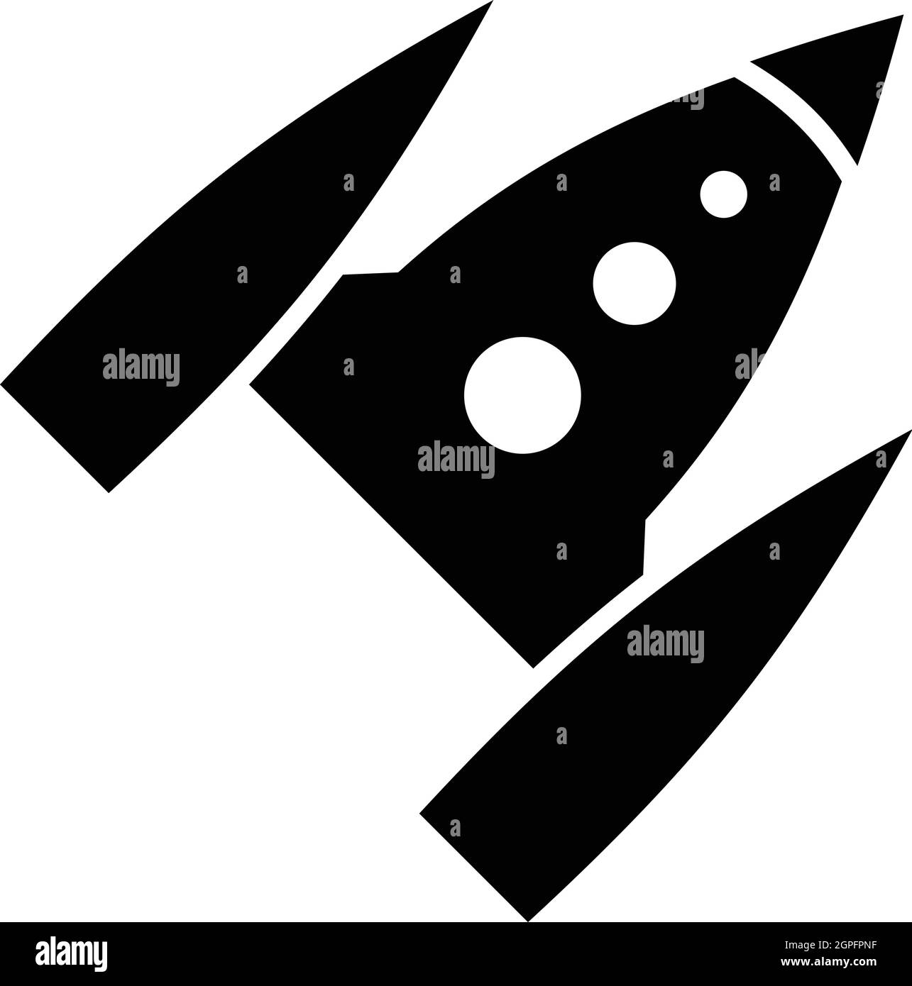 Space rocket icon, simple style Stock Vector