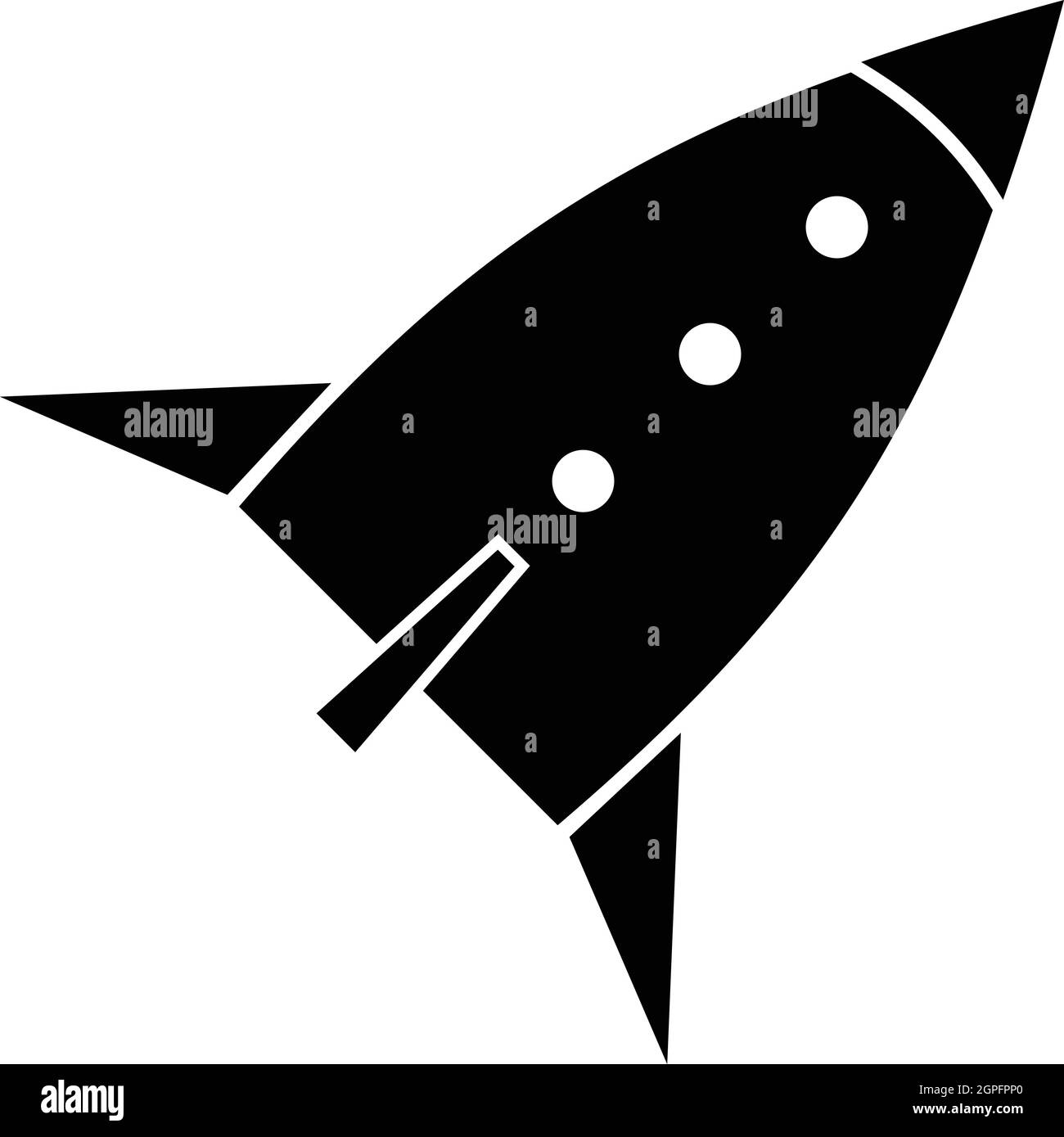 Space rocket for fly icon, simple style Stock Vector