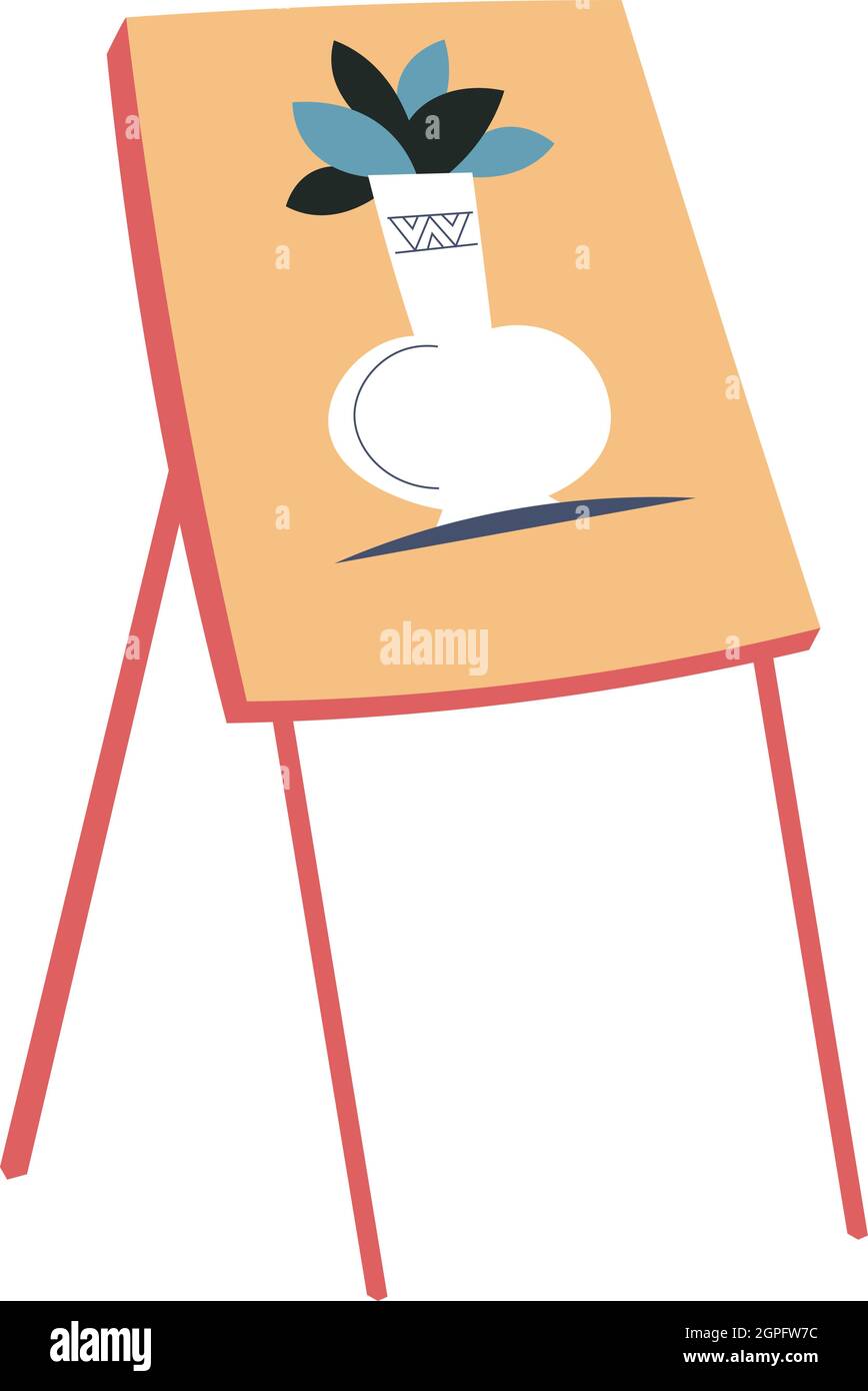 Nature mort, still life painting on stand frame Stock Vector Image