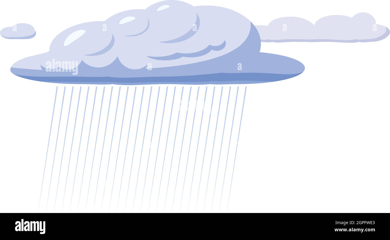 Heavy rain icon, cartoon style Stock Vector
