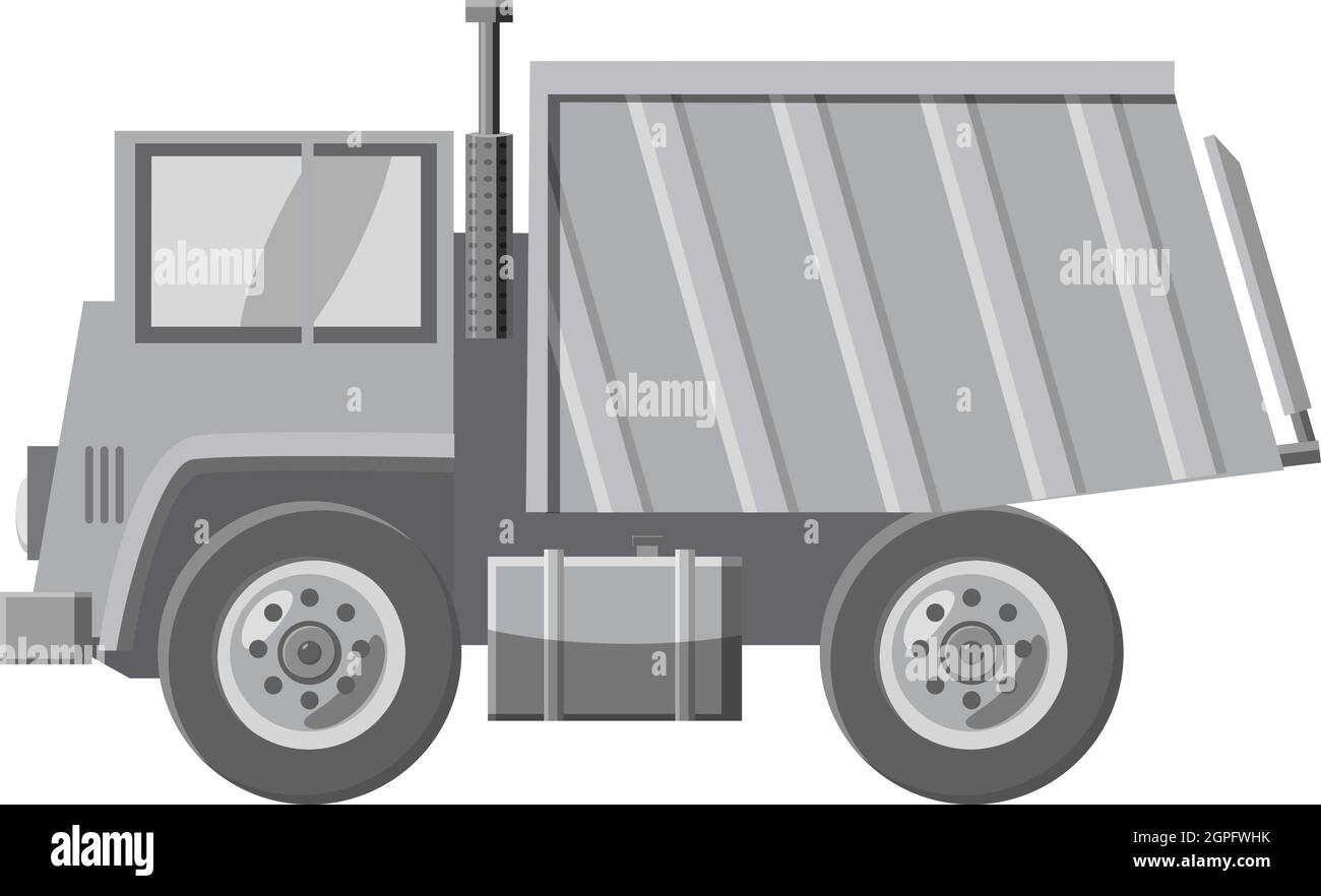 Dump truck icon, gray monochrome style Stock Vector