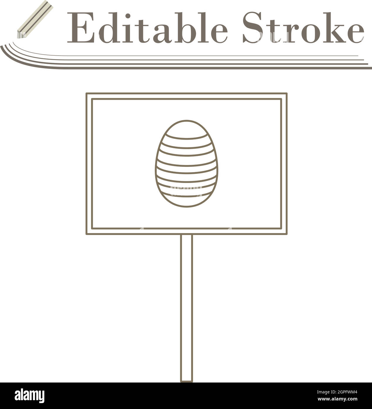 Easter Pointer With Egg Icon Stock Vector