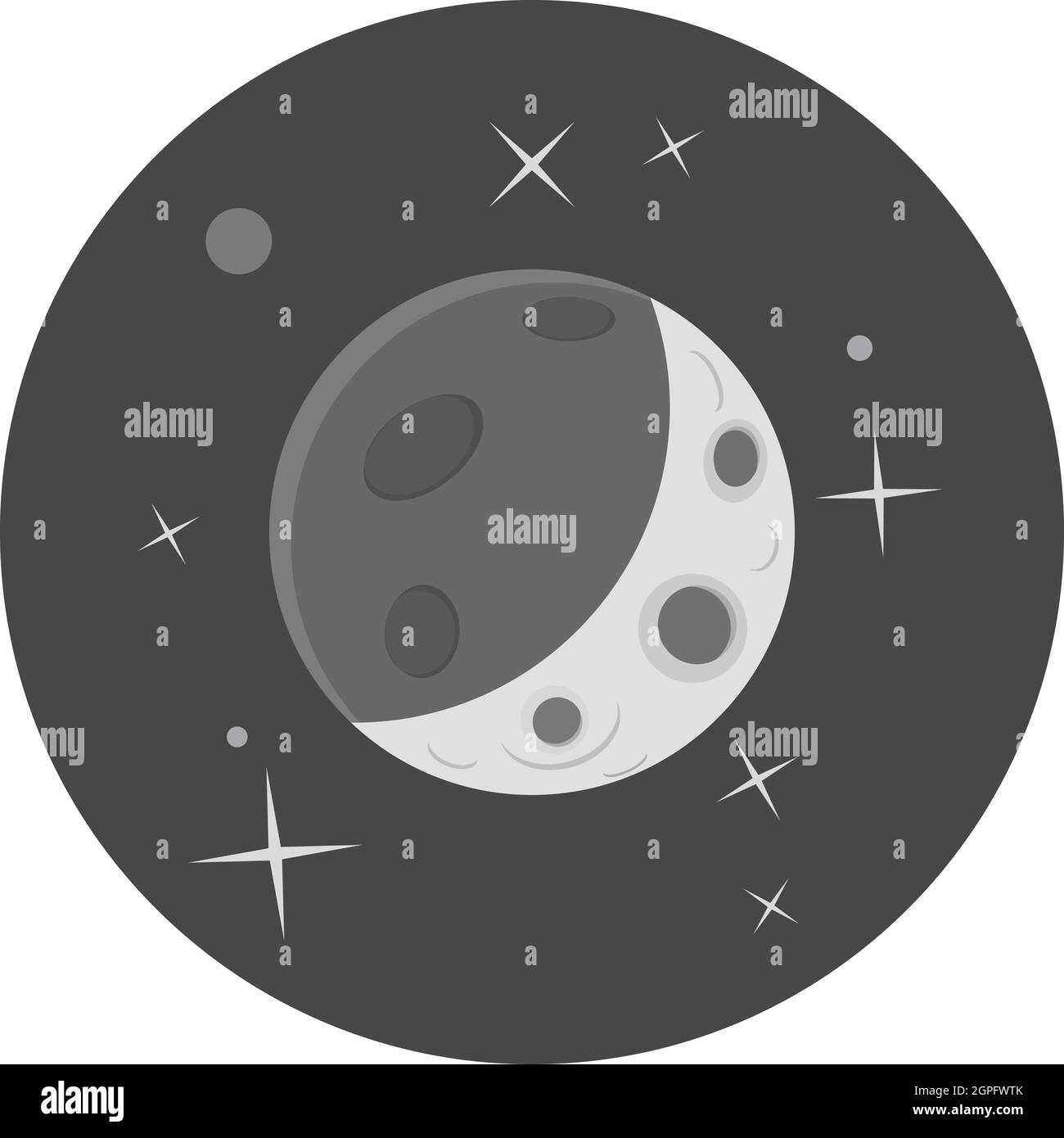 Planet in space icon, gray monochrome style Stock Vector