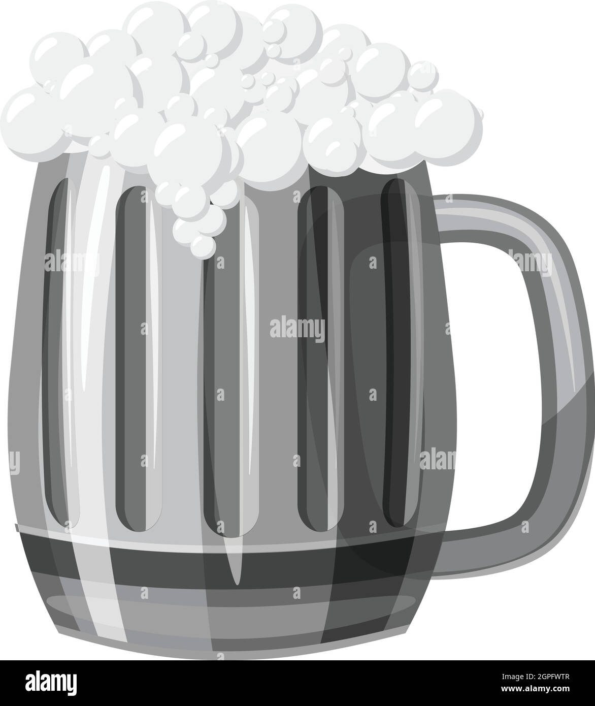 Beer mug icon, gray monochrome style Stock Vector