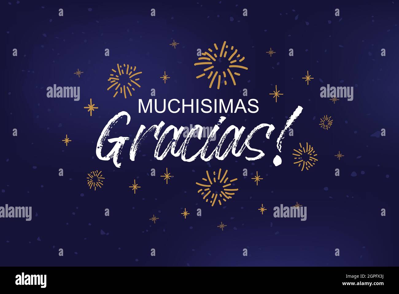 Hand sketched Muchisimas Gracias text as logotype, badge and icon. Gracias postcard, invitation, poster, banner template. Gracias lettering typography Stock Vector