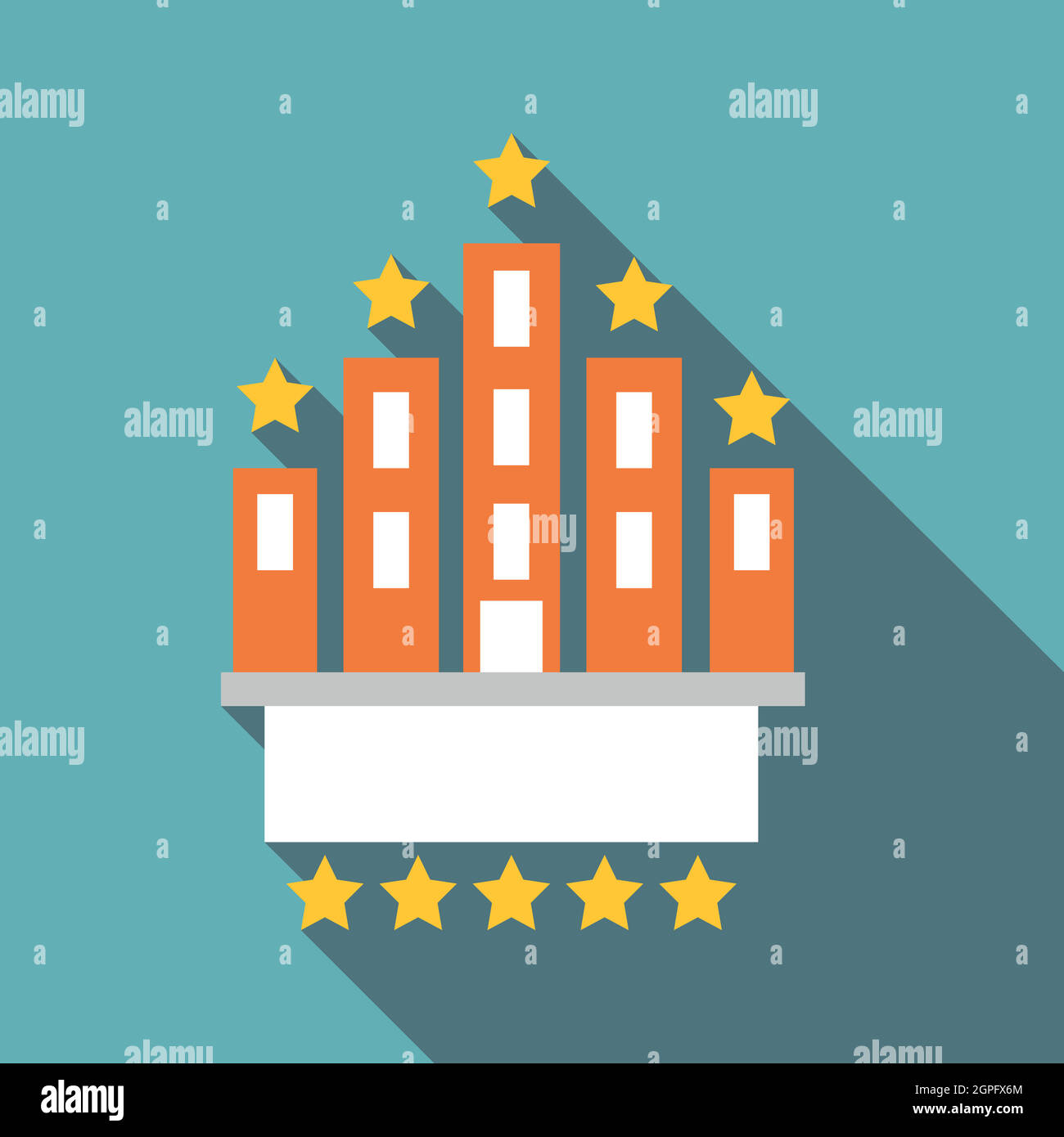 Hotel five stars icon, flat style Stock Vector