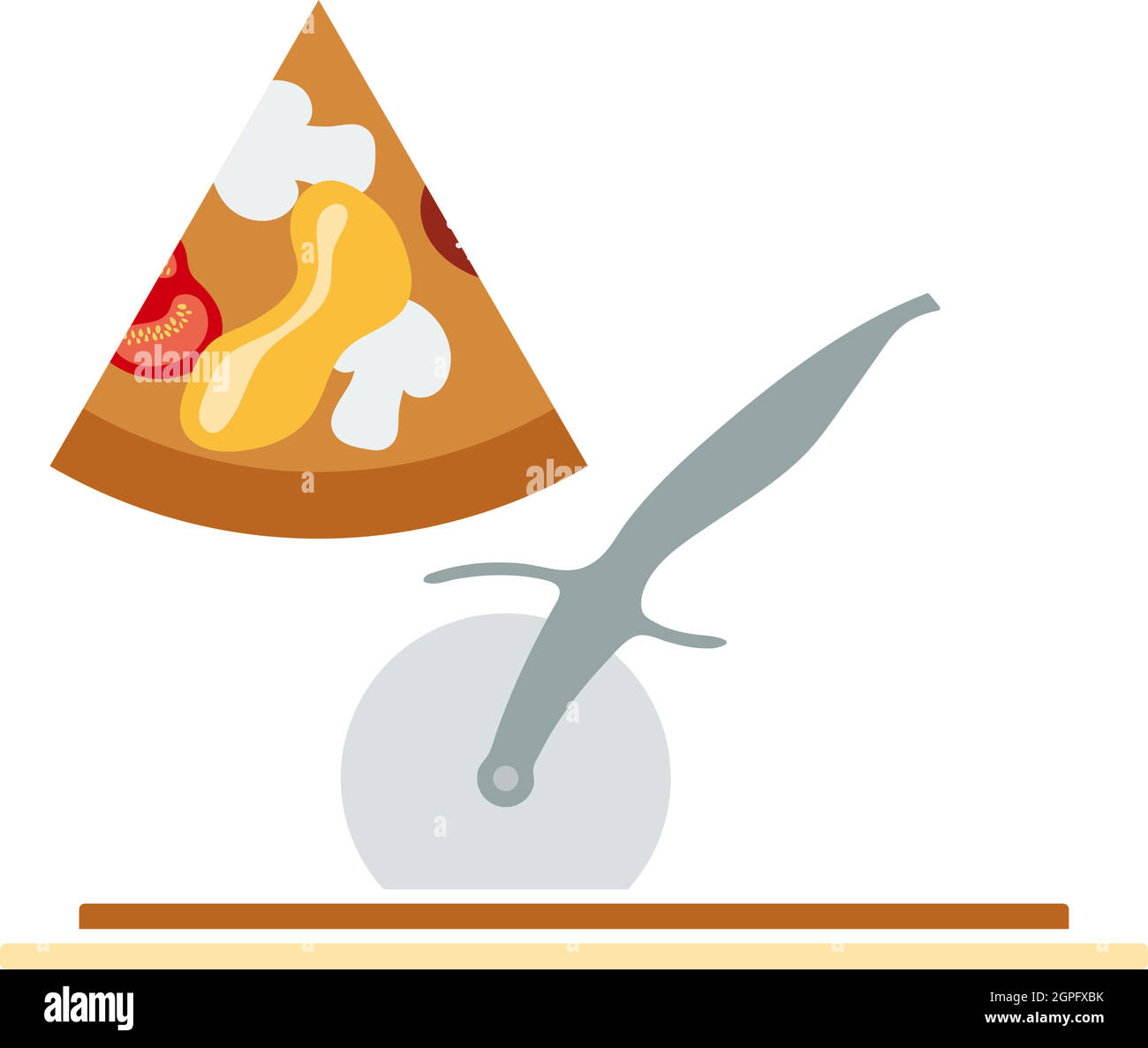 Pizza With Knife Icon Stock Vector