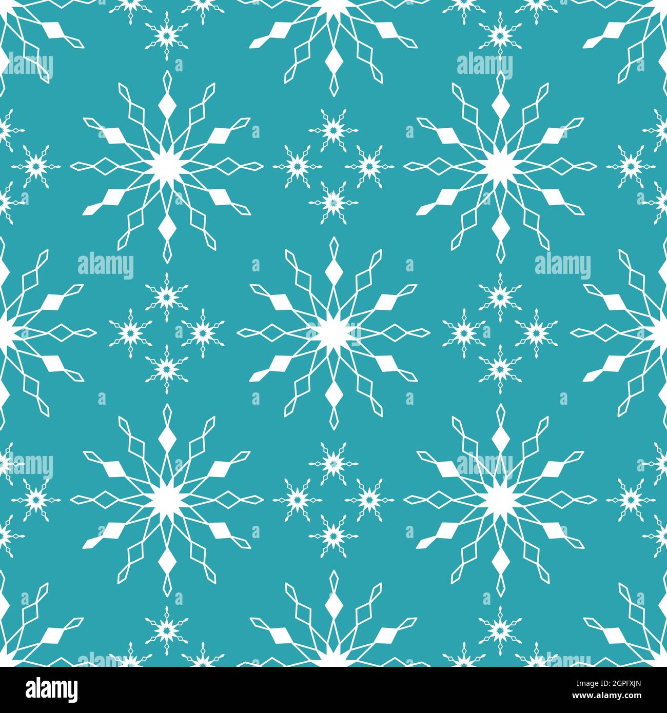 Seamless pattern with white snowflakes on blue background. Festive ...