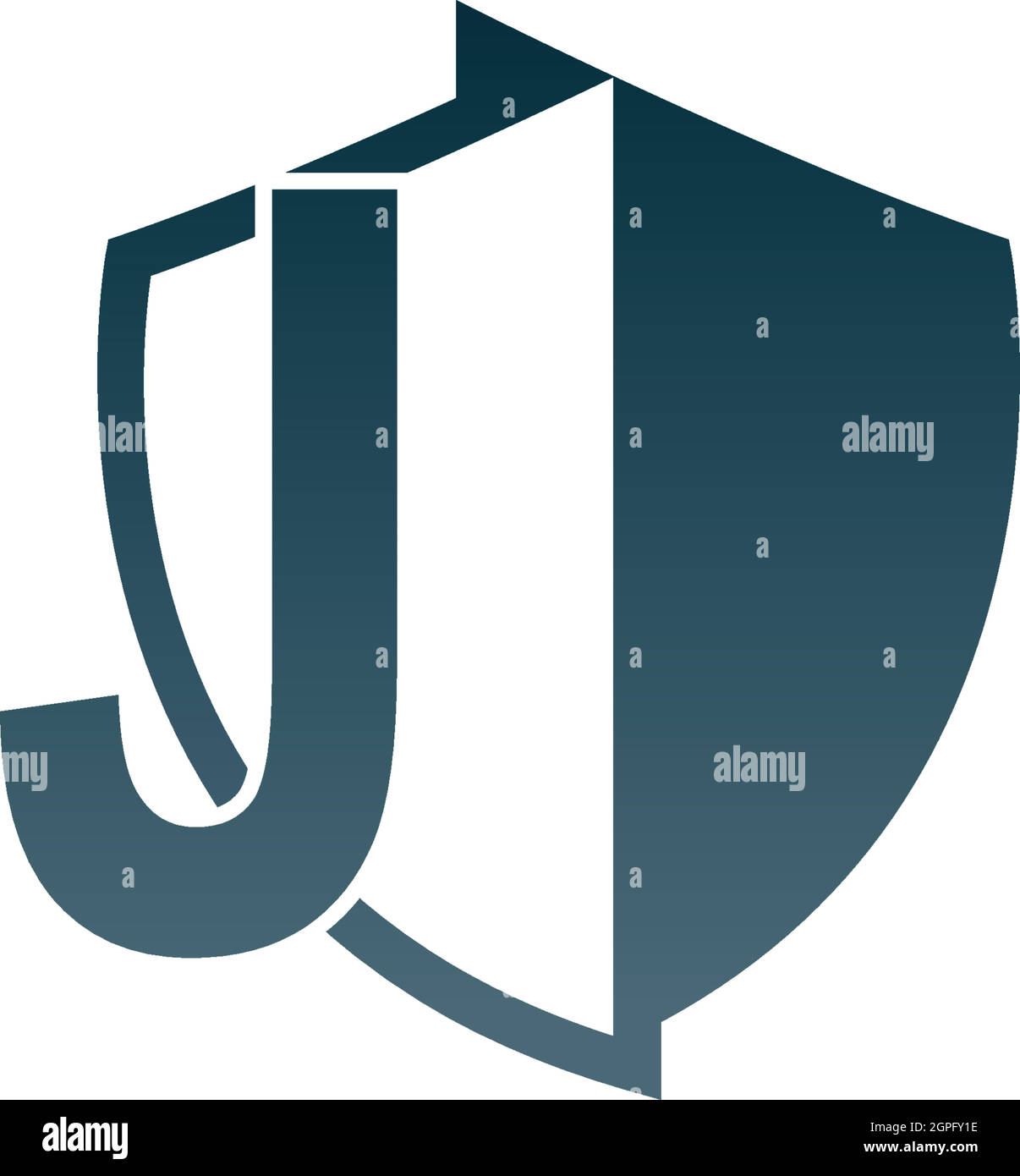 Shield logo icon with letter J beside design vector Stock Vector Image ...