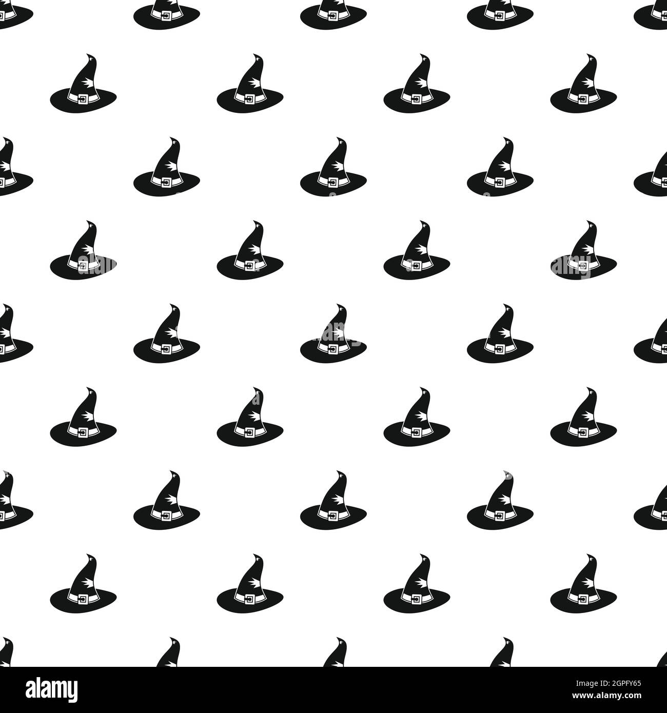 Witch hat pattern, simple style Stock Vector