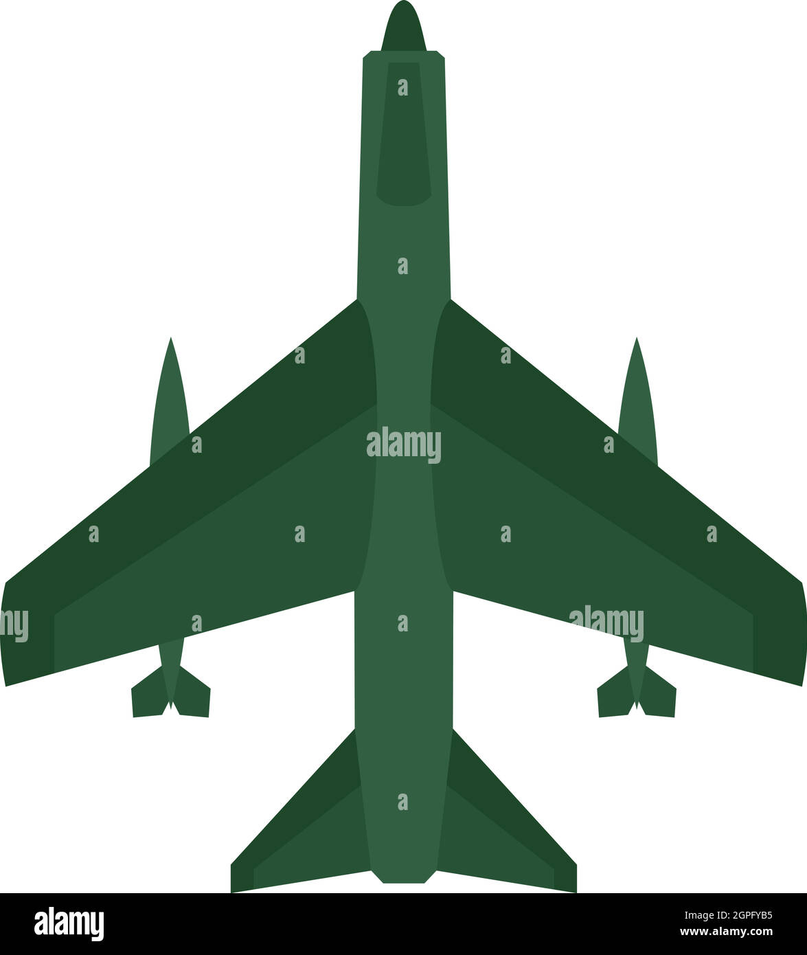 Aircraft with missiles icon, flat style Stock Vector