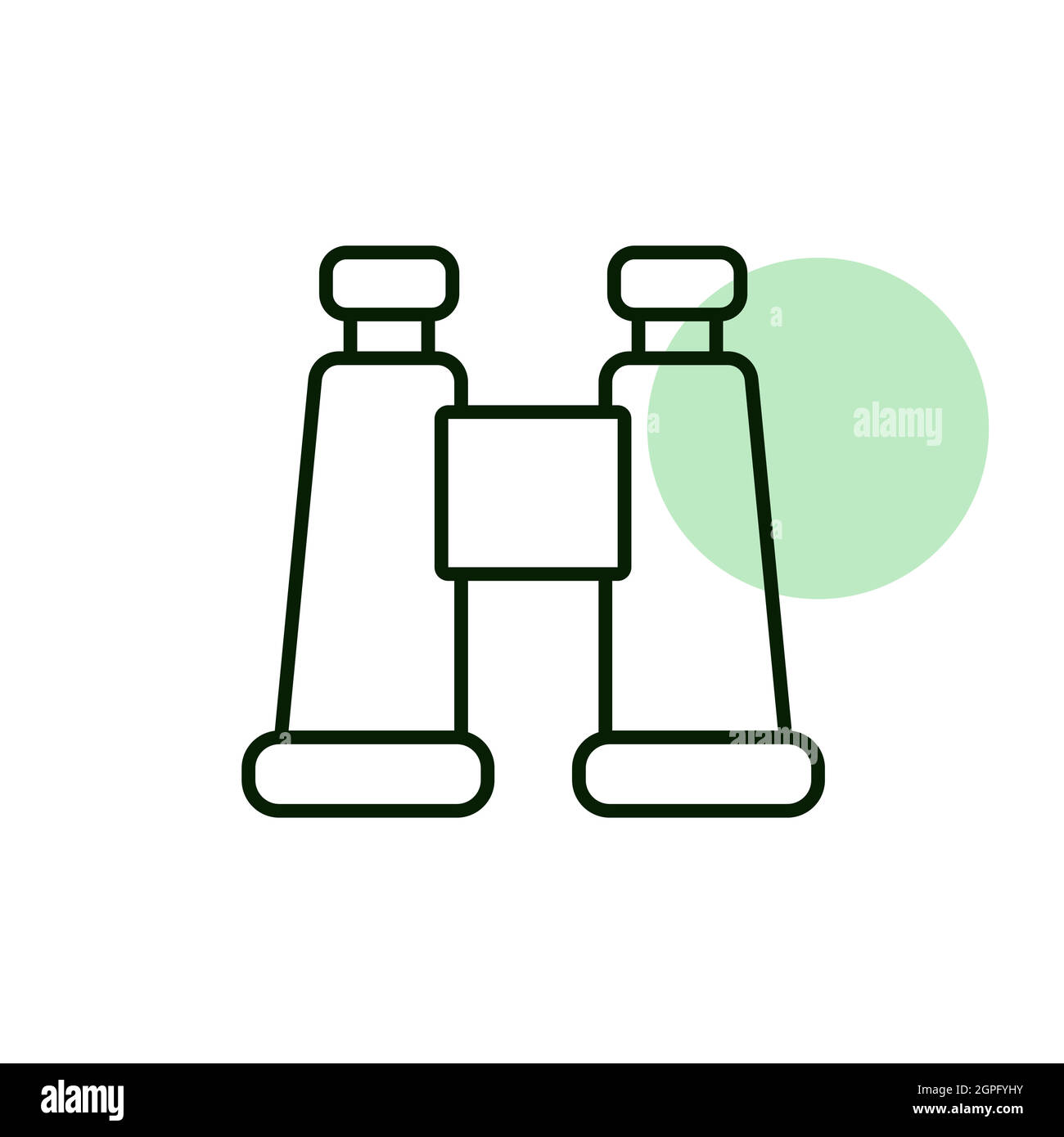 Binocular vector icon. Camping and Hiking sign Stock Vector