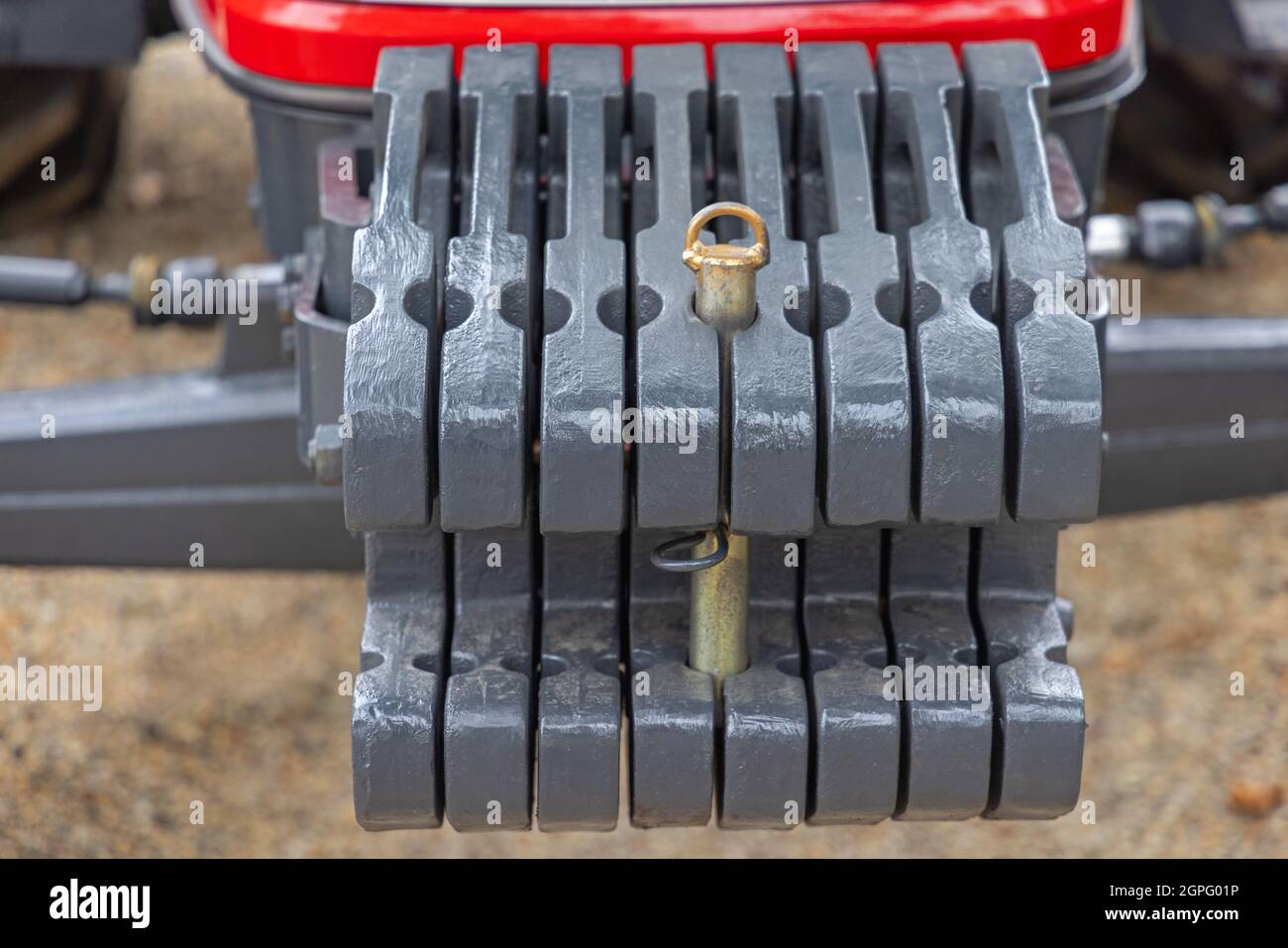 Set of Weights at Agriculture Tractor Front Stock Photo Alamy