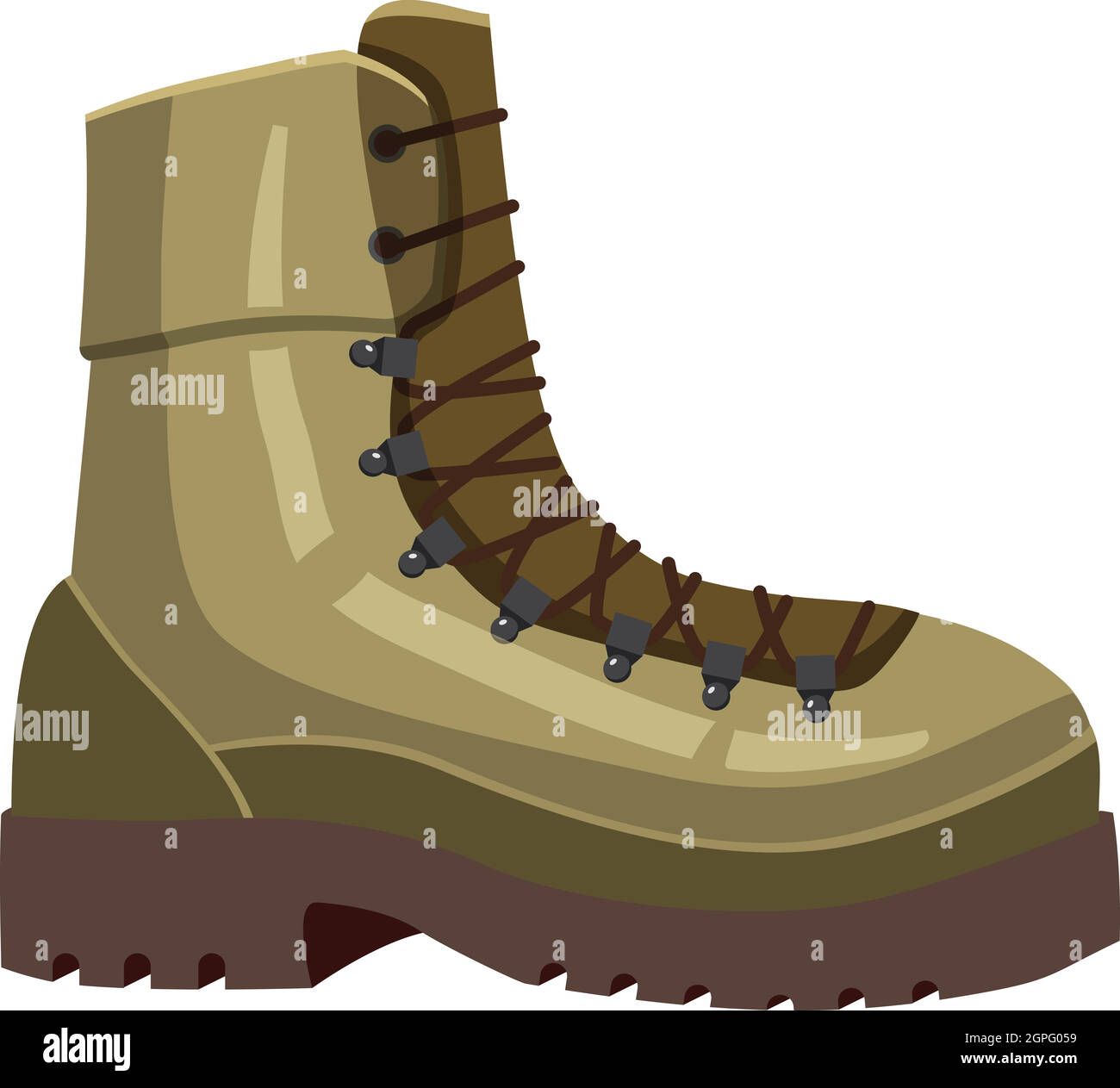 Khaki boot icon, cartoon style Stock Vector