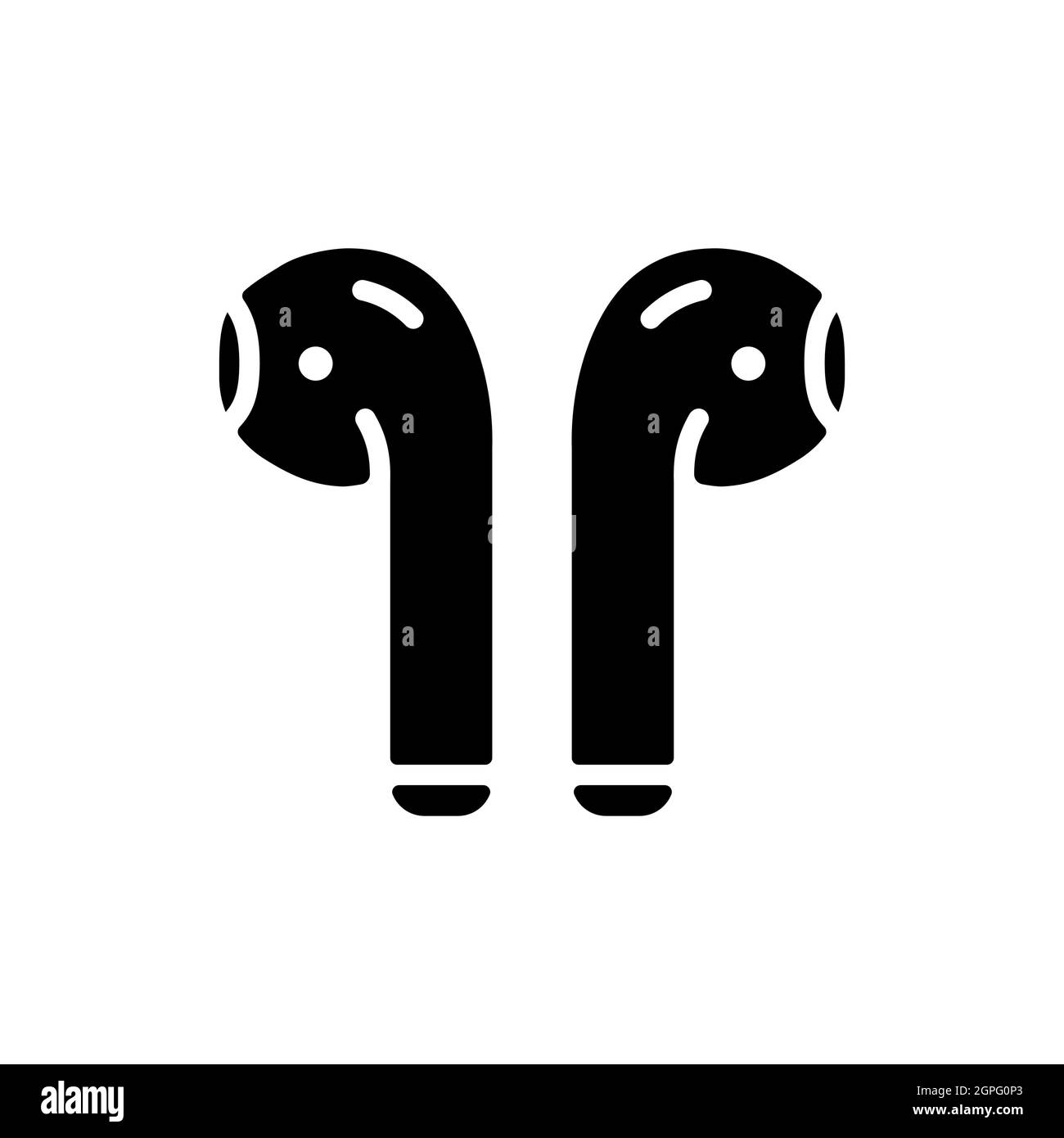 Airpods wireless headphones vector glyph icon Stock Vector
