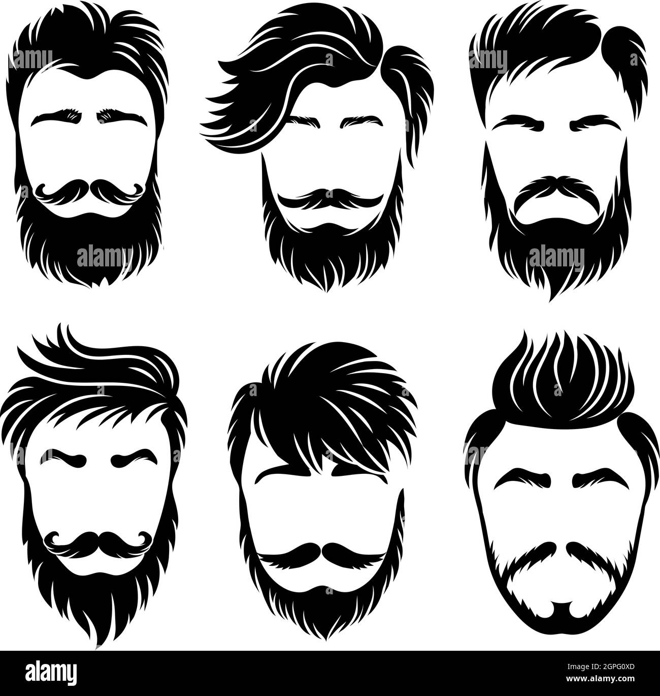 Man hair style. Shaved haircut and barber grooming different stylish  variations vector set Stock Vector Image & Art - Alamy