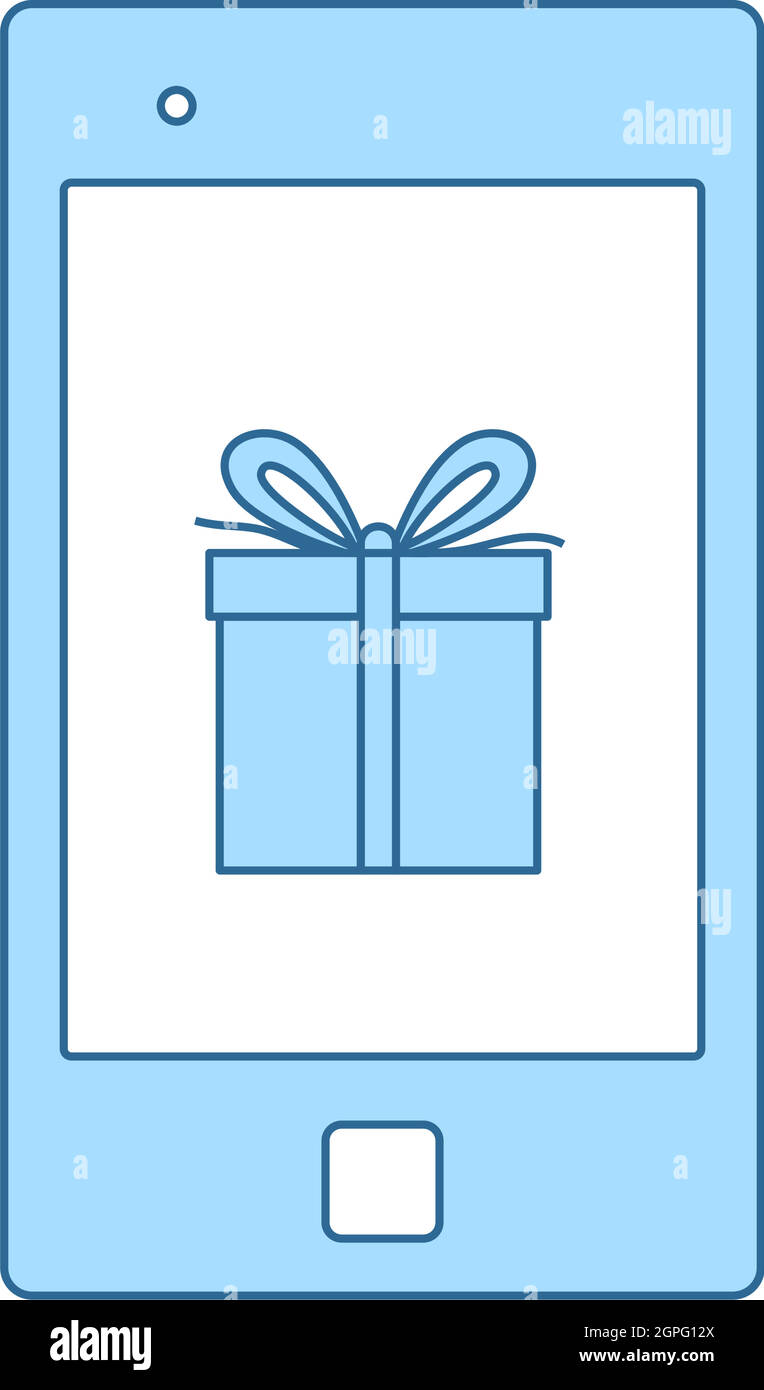 Smartphone With Gift Box On Screen Icon Stock Vector