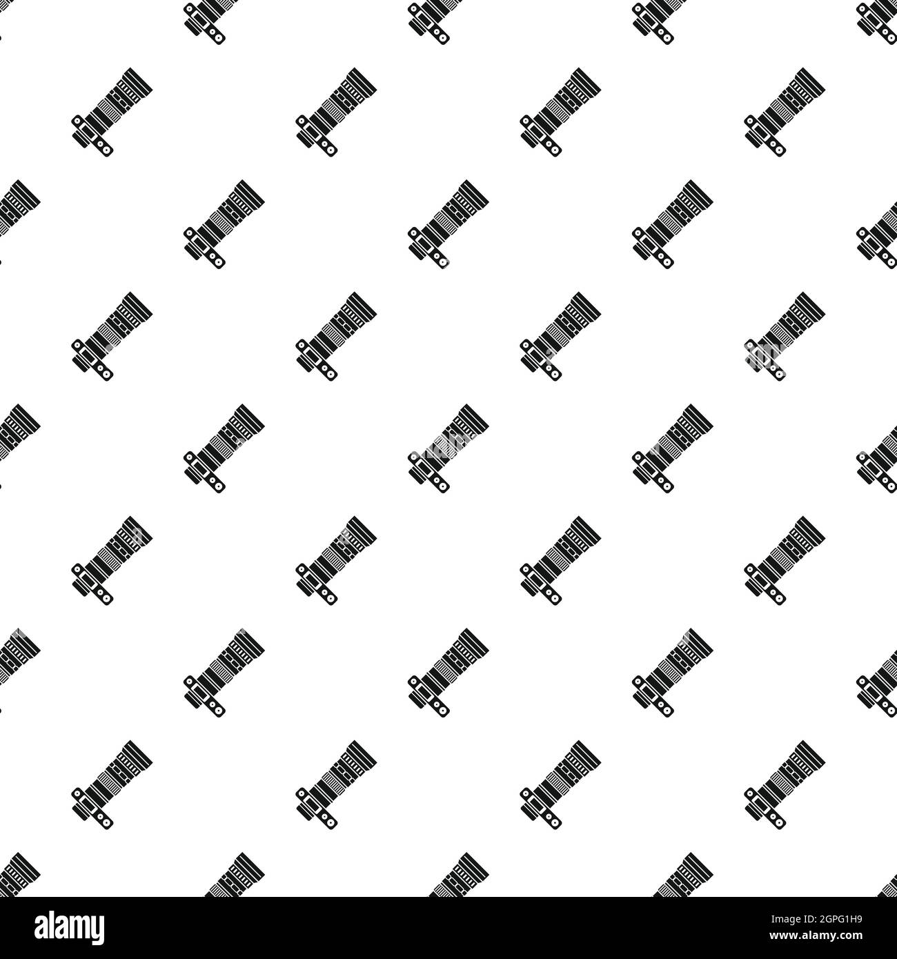 Dslr camera with zoom lens pattern, simple style Stock Vector