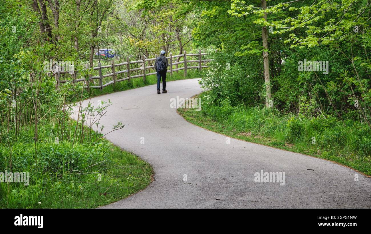 Healthy lifestyle - walking in the public park, Toronto, Canada Stock Photo