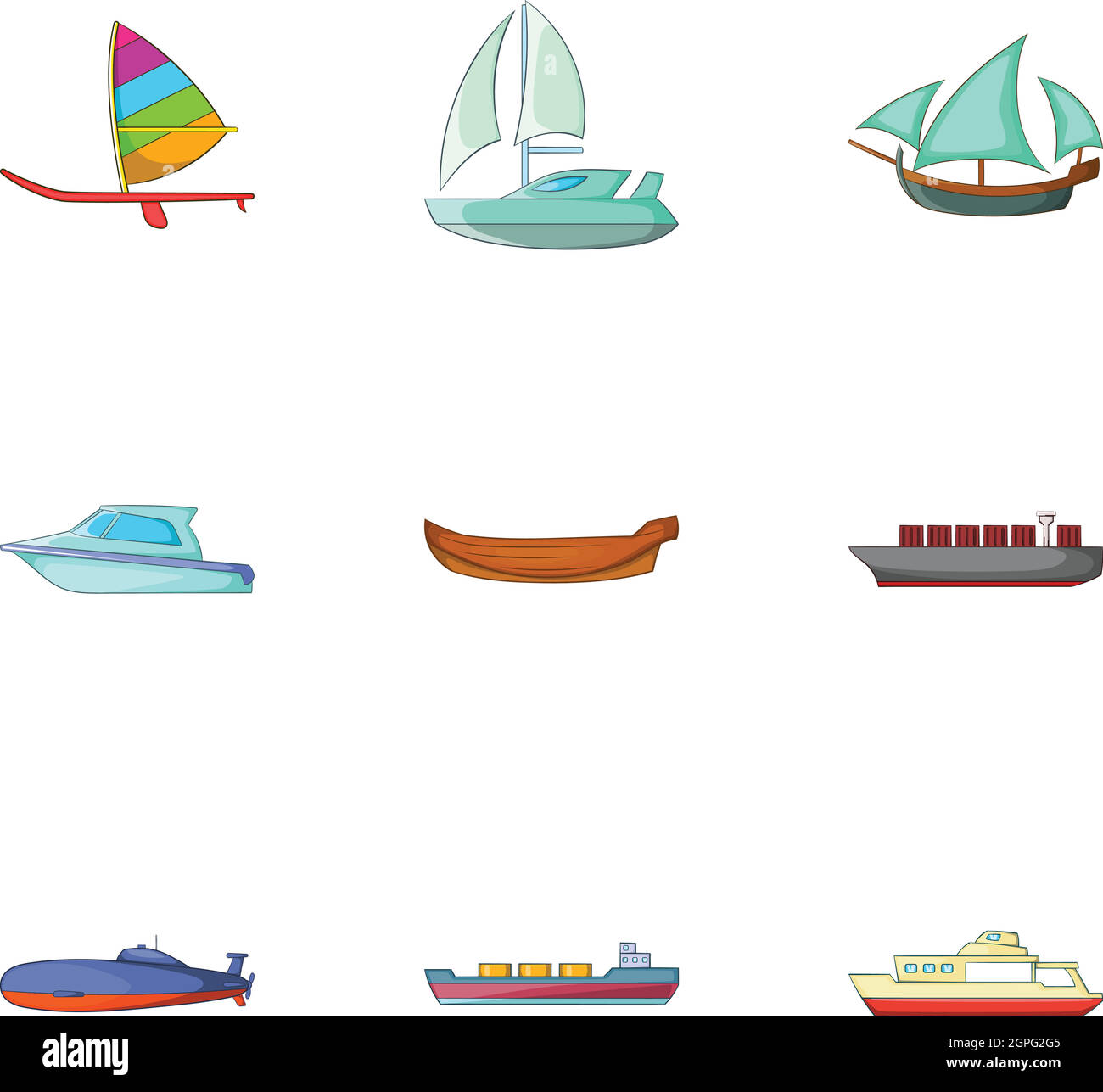 Riding on water icons set, cartoon style Stock Vector Image & Art - Alamy