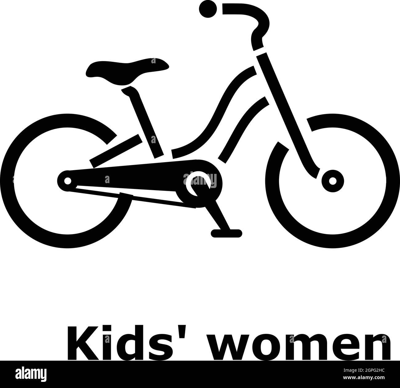 Kids women bike icon, simple style Stock Vector