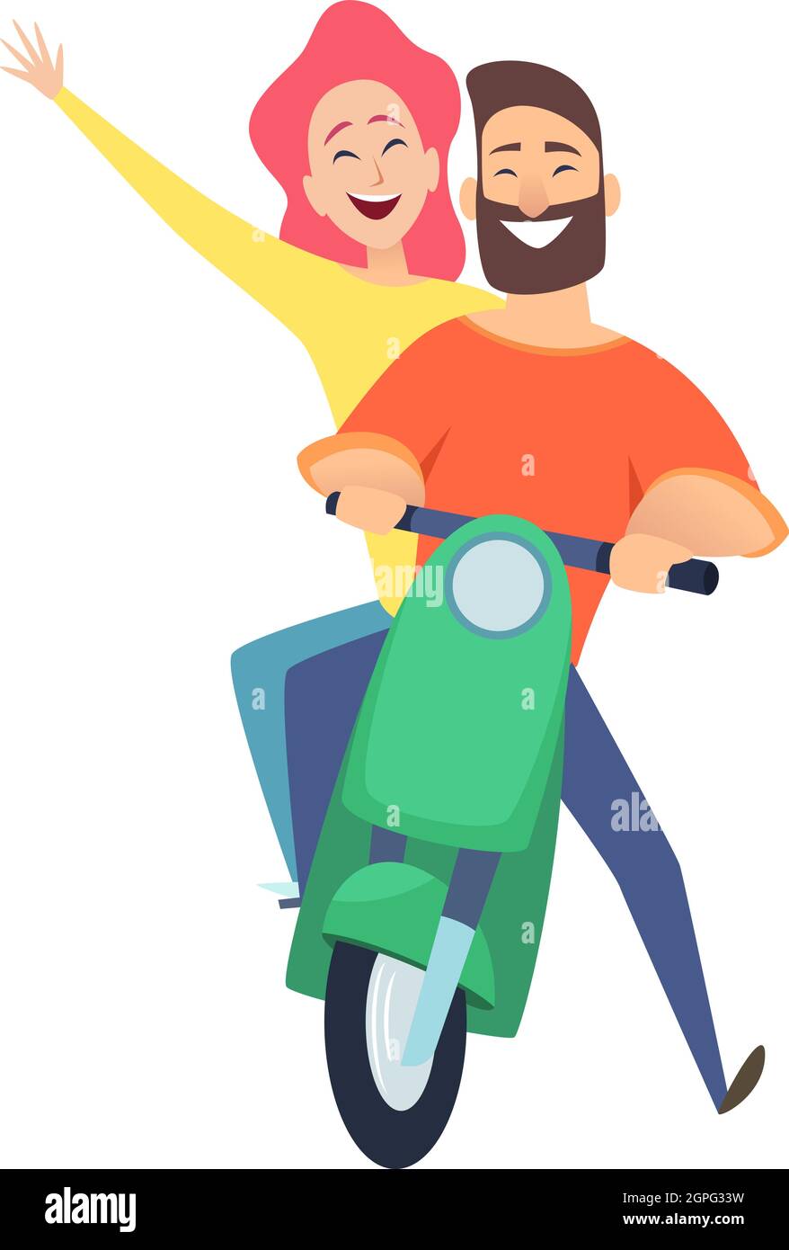 Scooter ride. Happy woman man riders. Cute cartoon couple on date. Male female drivers vector illustration Stock Vector Image & Art - Alamy Scooter ride. Happy woman man riders. Cute cartoon couple on date. Male female drivers vector illustration Stock Vector Image & Art - Alamy