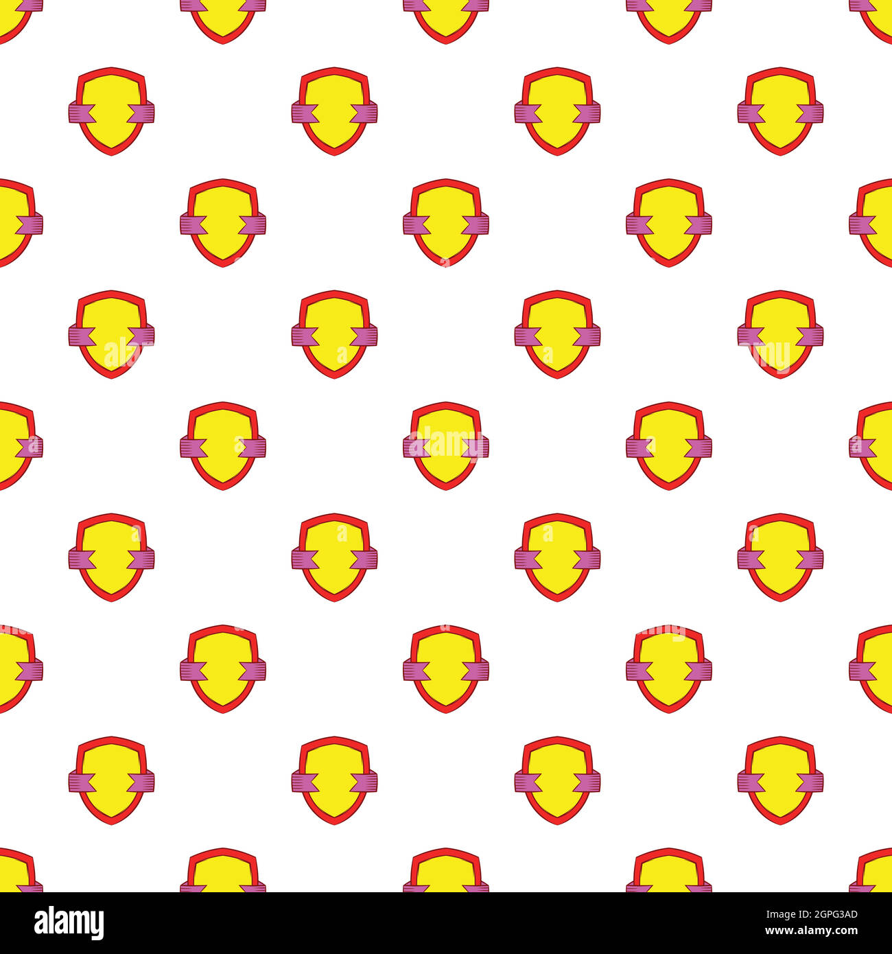 Shield of quality pattern, cartoon style Stock Vector