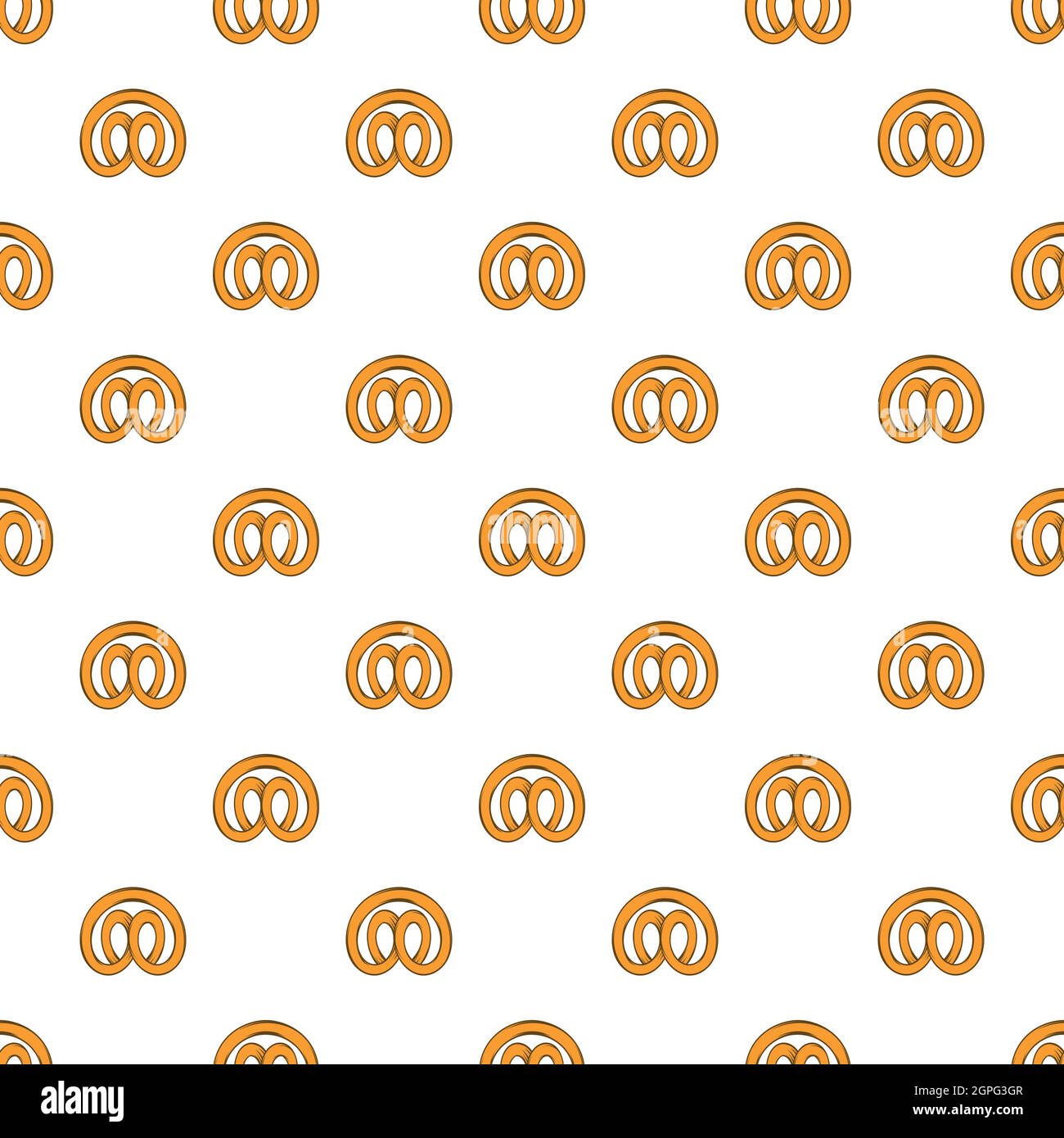 Pretzel pattern, cartoon style Stock Vector