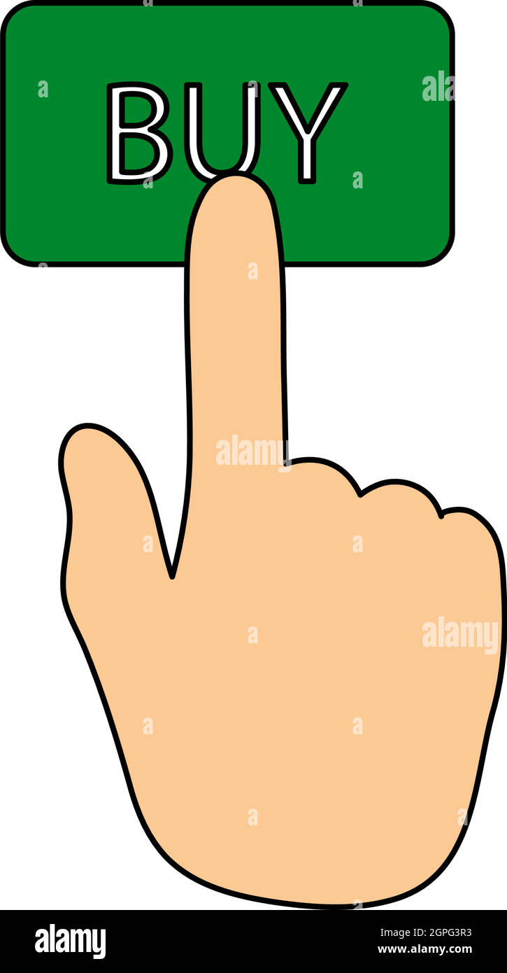 Finger Push The Buy Button Icon Stock Vector Image & Art - Alamy