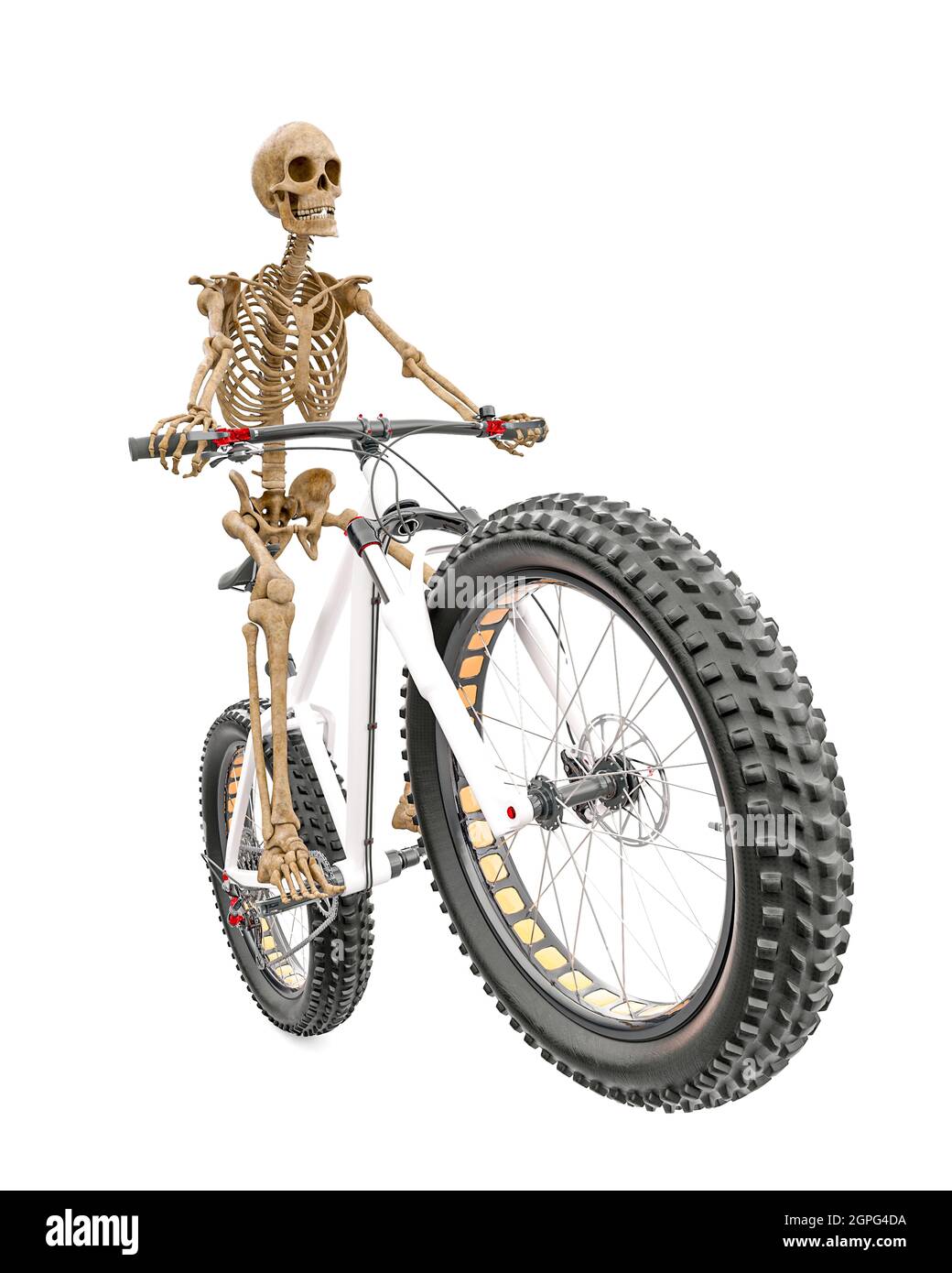 skeleton is riding a bike, 3d illustration Stock Photo Alamy