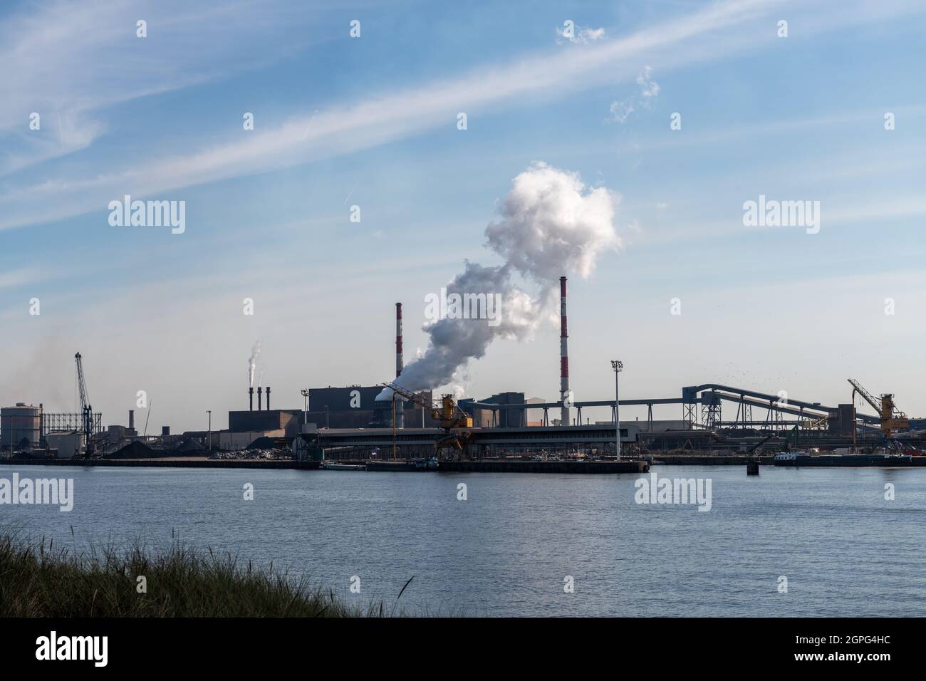 Zone industrielle de Dunkerque, France, Nord Stock Photo